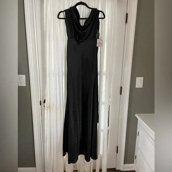 Sleek Black Backless Dress